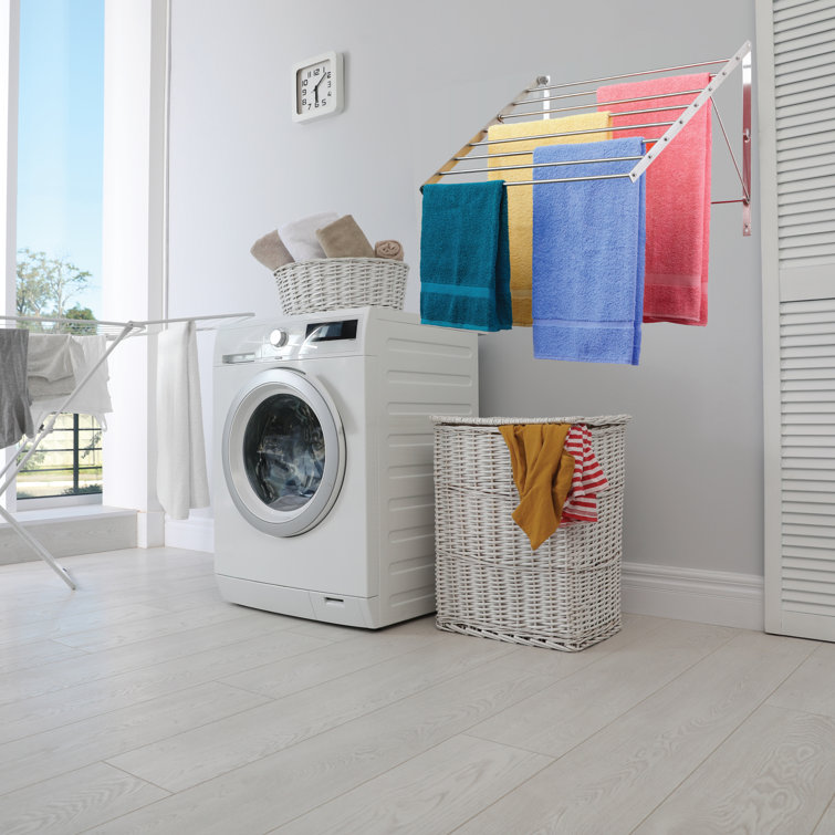 Retractable clothes rack for laundry room hot sale